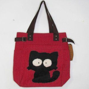KAUKKO Shoulder Canvas Handbag Women Bag Tote Red